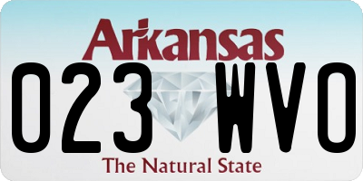 AR license plate 023WVO