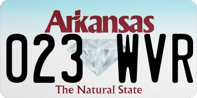 AR license plate 023WVR