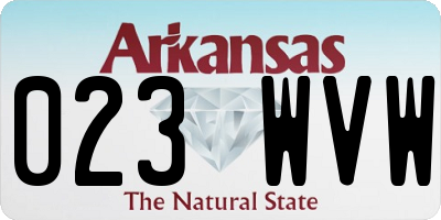 AR license plate 023WVW