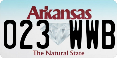 AR license plate 023WWB