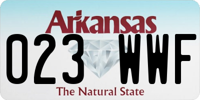 AR license plate 023WWF