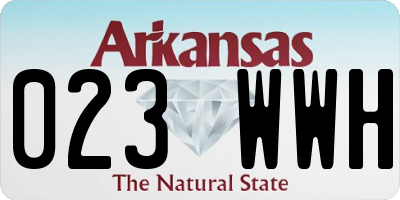 AR license plate 023WWH