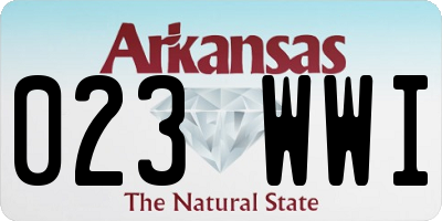 AR license plate 023WWI