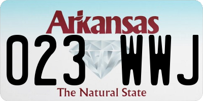 AR license plate 023WWJ