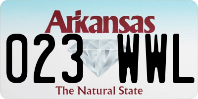 AR license plate 023WWL