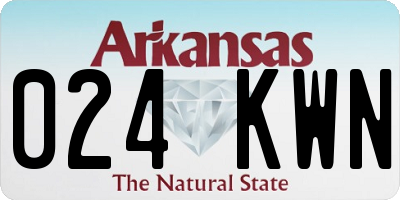 AR license plate 024KWN