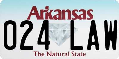 AR license plate 024LAW