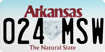 AR license plate 024MSW