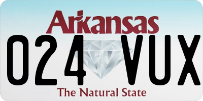 AR license plate 024VUX