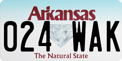 AR license plate 024WAK