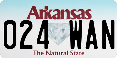AR license plate 024WAN