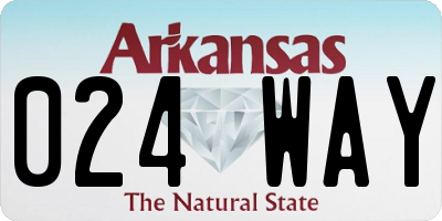 AR license plate 024WAY