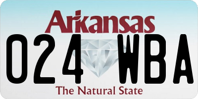 AR license plate 024WBA