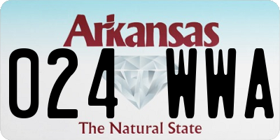 AR license plate 024WWA
