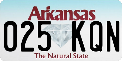 AR license plate 025KQN