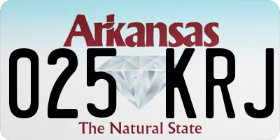 AR license plate 025KRJ