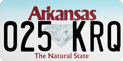AR license plate 025KRQ