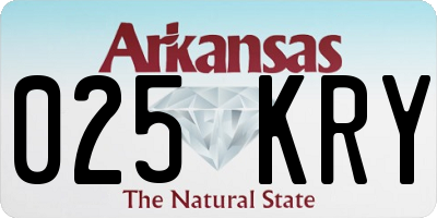 AR license plate 025KRY