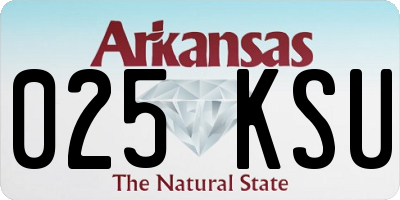 AR license plate 025KSU