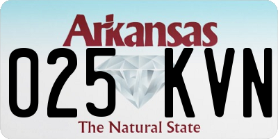 AR license plate 025KVN