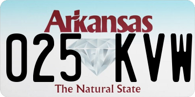 AR license plate 025KVW