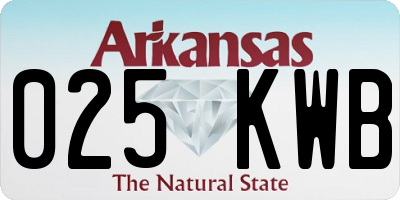 AR license plate 025KWB