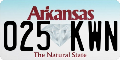 AR license plate 025KWN