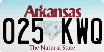 AR license plate 025KWQ