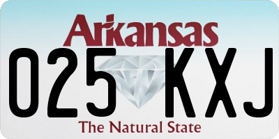 AR license plate 025KXJ