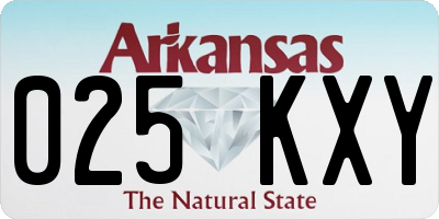 AR license plate 025KXY