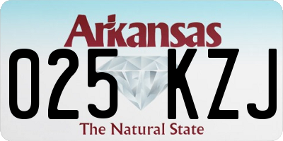 AR license plate 025KZJ