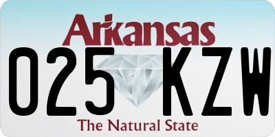 AR license plate 025KZW