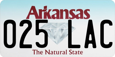 AR license plate 025LAC