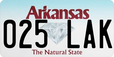 AR license plate 025LAK