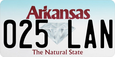 AR license plate 025LAN