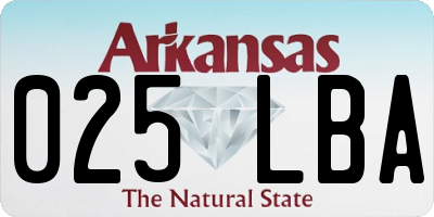 AR license plate 025LBA