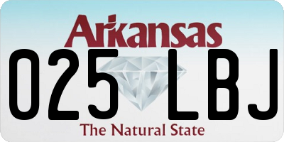 AR license plate 025LBJ