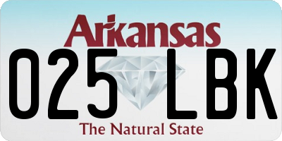 AR license plate 025LBK