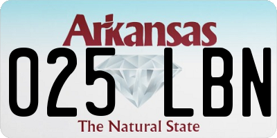 AR license plate 025LBN
