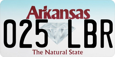 AR license plate 025LBR