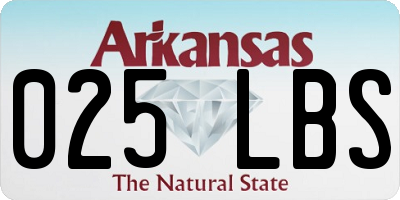 AR license plate 025LBS