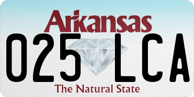AR license plate 025LCA