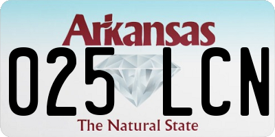 AR license plate 025LCN