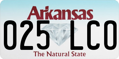 AR license plate 025LCO