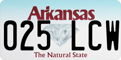 AR license plate 025LCW