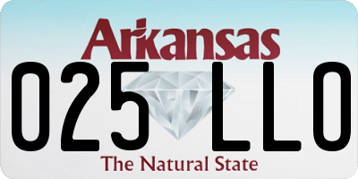 AR license plate 025LLO