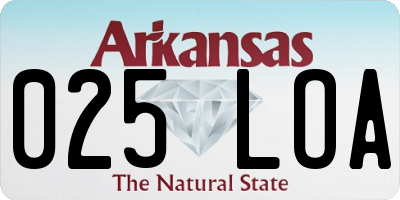 AR license plate 025LOA