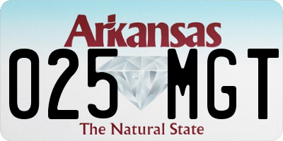 AR license plate 025MGT