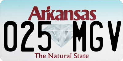 AR license plate 025MGV