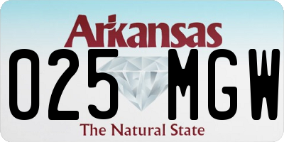 AR license plate 025MGW